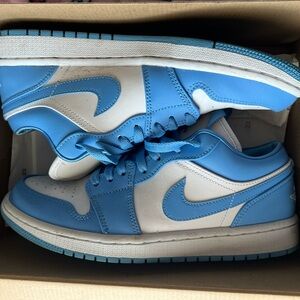 Jordan Blue and White Sneakers